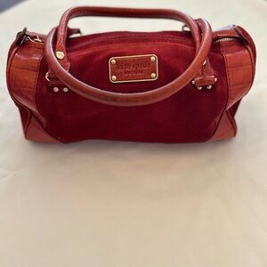 Kate Spade Red Leather and Suede Satchel